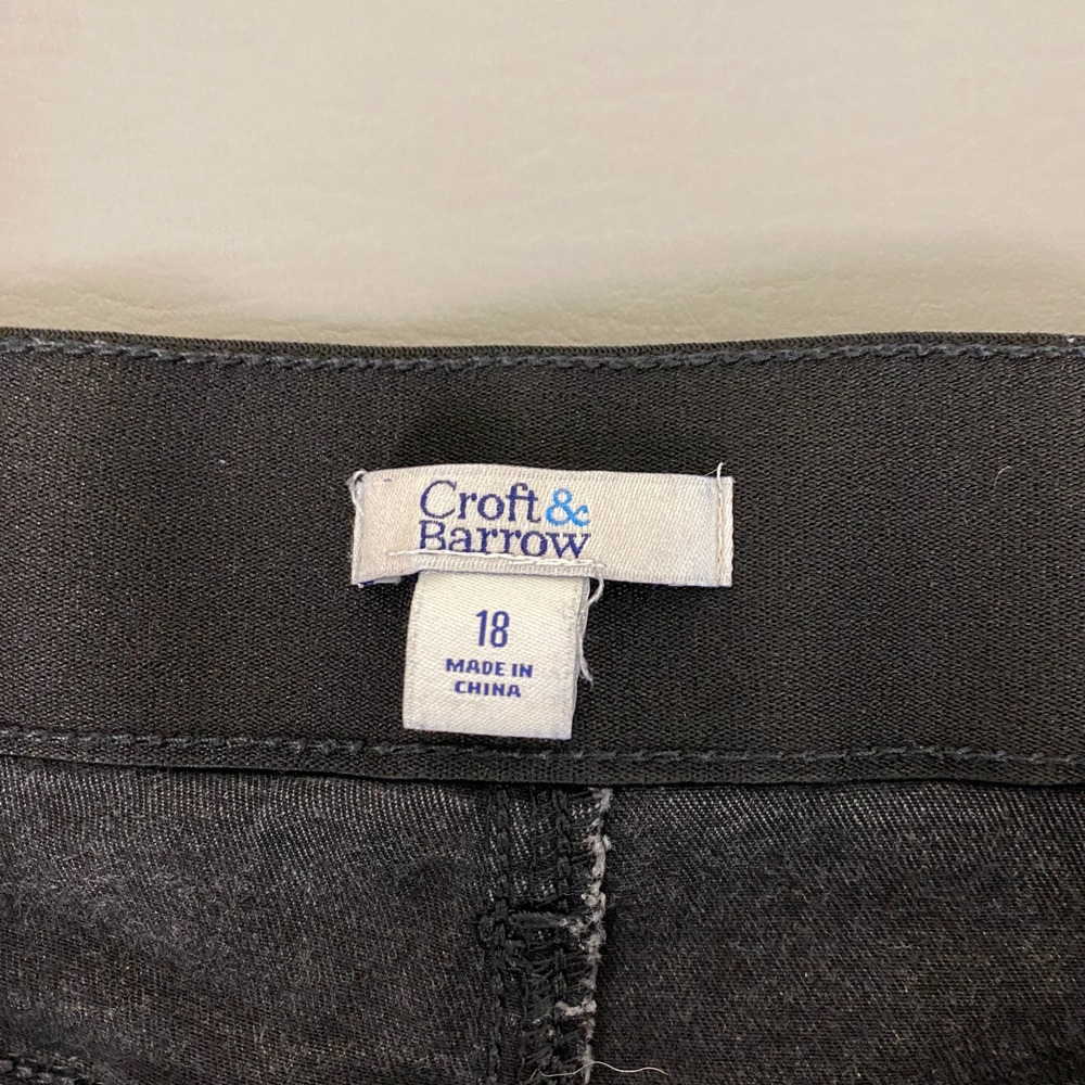 Croft & Barrow Jeggings Pull On Womens Size 18 Gray Straight Leg Denim High Rise - Picture 2 of 11